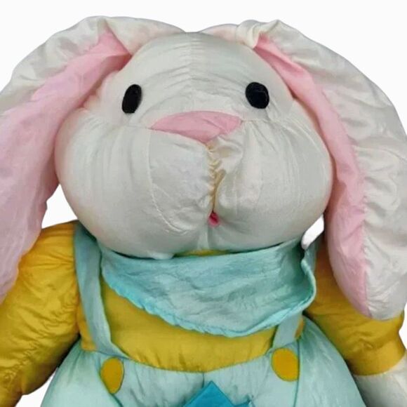 Vtg Intl Silver Co Nylon Bunny Carrot Puffalump Style Plush Stuffed Animal 10 In - Picture 3 of 12